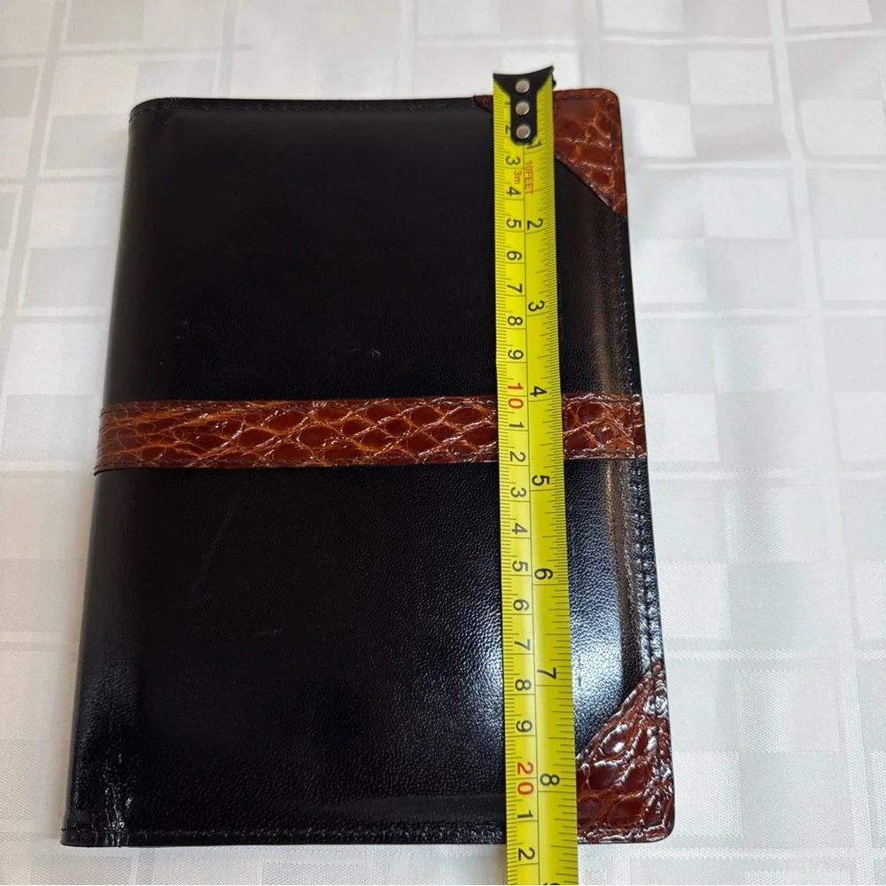 Charles Underwood Kid Leather Planner‎ Alligator Cognac Glazed Finish 6x8.5